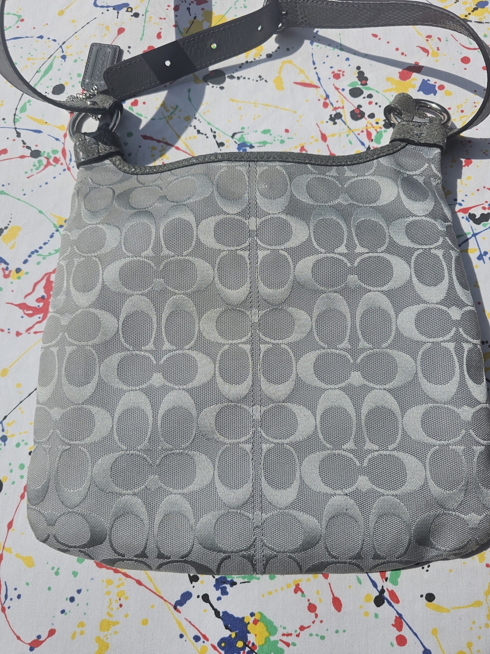 Coach Signature Crossbody Bag in Gray - Picture 2 of 8